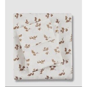 Fairfield Square Leaf Metallic QUEEN Sheet Set 300-Thread Count 100% Cotton